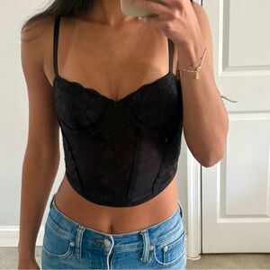 H&M Black Lace Bustier Top